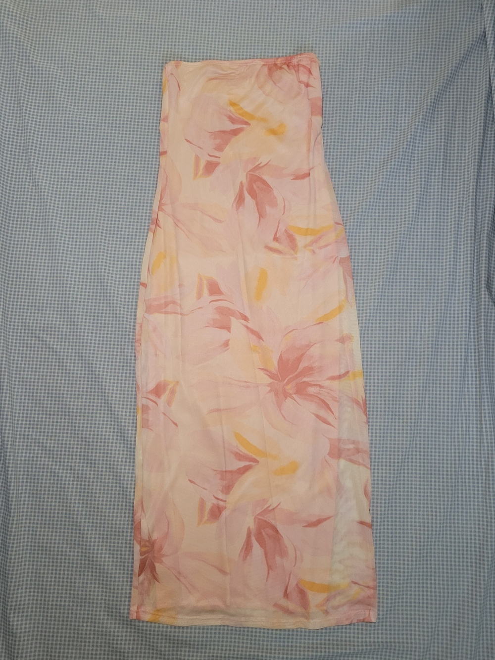 See You Monday Strapless Pastel Pink Floral Dress
